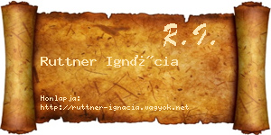 Ruttner Ignácia névjegykártya